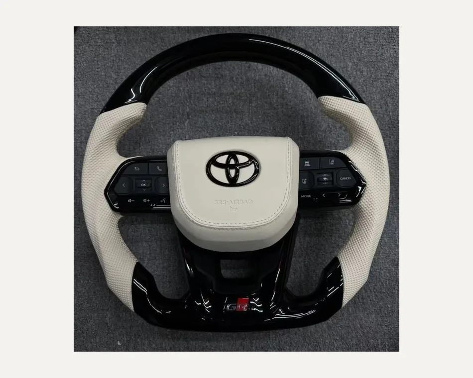 Custom Piano Black Steering Wheel for Toyota Land Cruiser Supra A90 Corolla | TORVANE Custom Piano Black Steering Wheel for Toyota Land Cruiser Supra A90 Corolla — Custom Steering Wheel